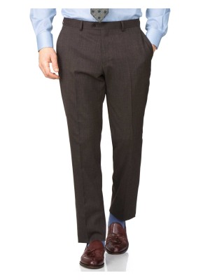 Sharp-Fit Formal Trousers - Brown